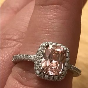 Sterling silver pink sapphire ring